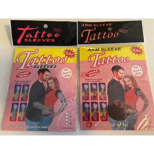 Two Temporary Fake Slip On Tattoo Arm Sleeves New